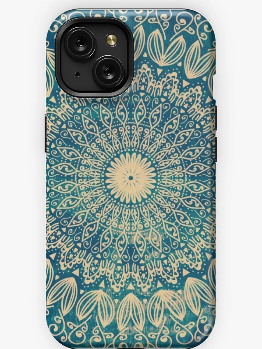 Redbubble Blue Organic Boho Mandala Iphone Case New