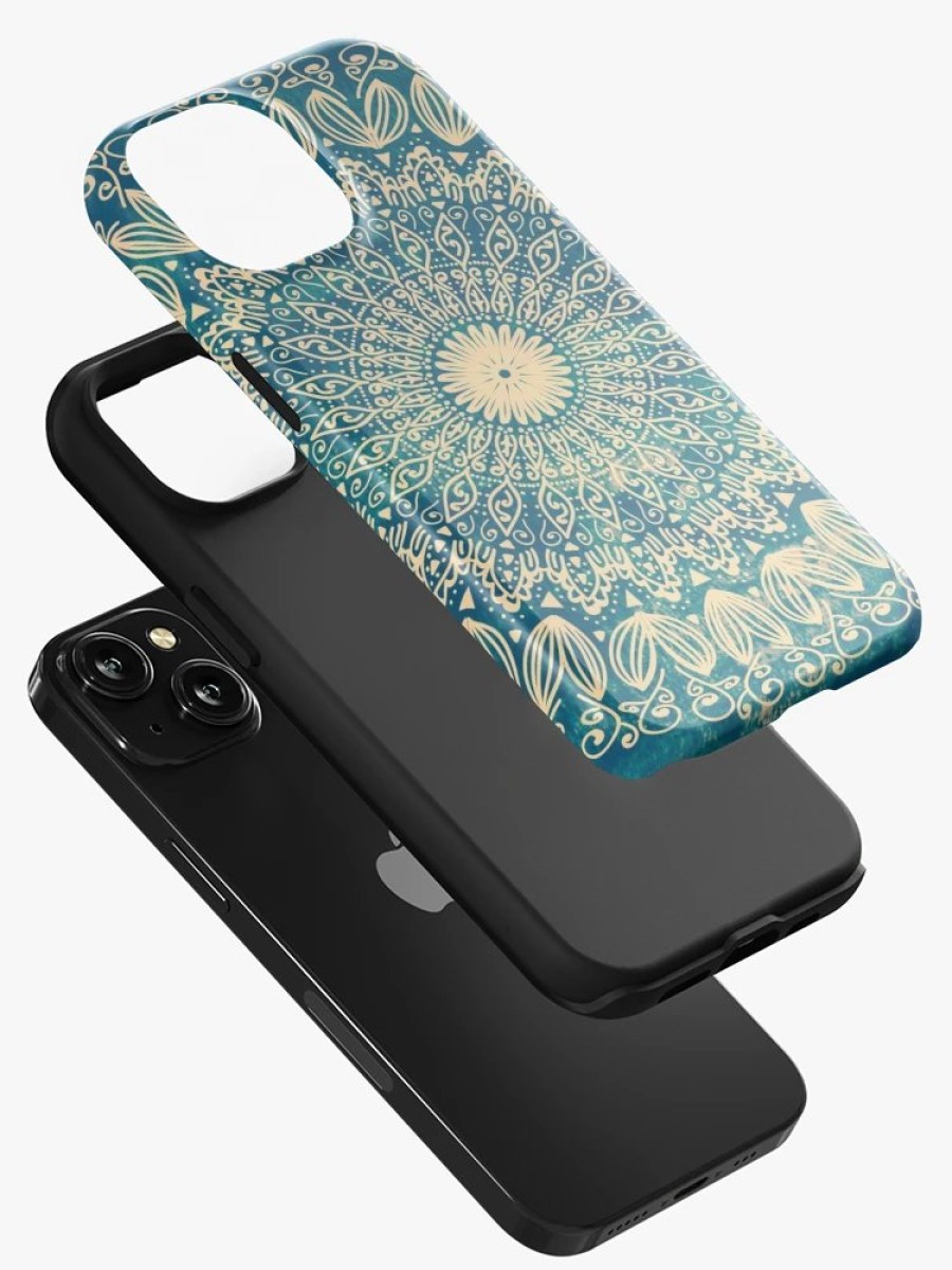 Redbubble Blue Organic Boho Mandala Iphone Case New