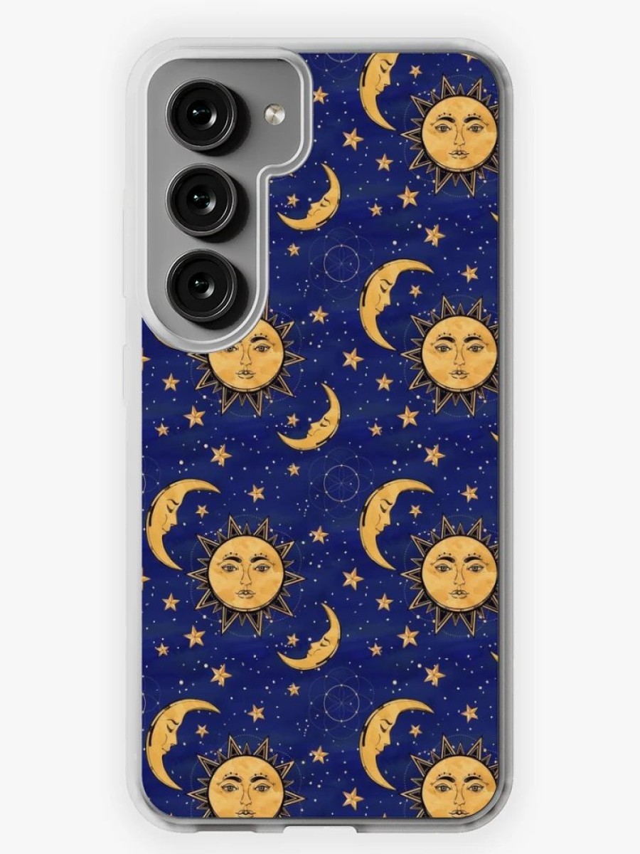 Redbubble Vintage Moon And Sun Stars Celestial Samsung Galaxy Phone Case New