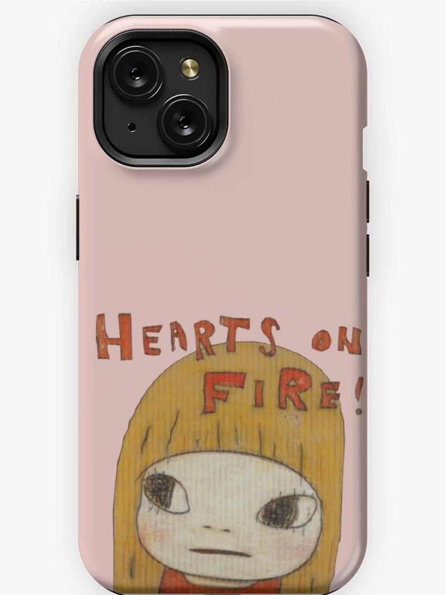 Redbubble Yoshitomo Nara Hearts On Fire Painting Iphone Case Best