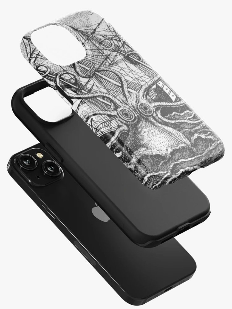 Redbubble Vintage Kraken Attacking Ship Illustration Iphone Case Online