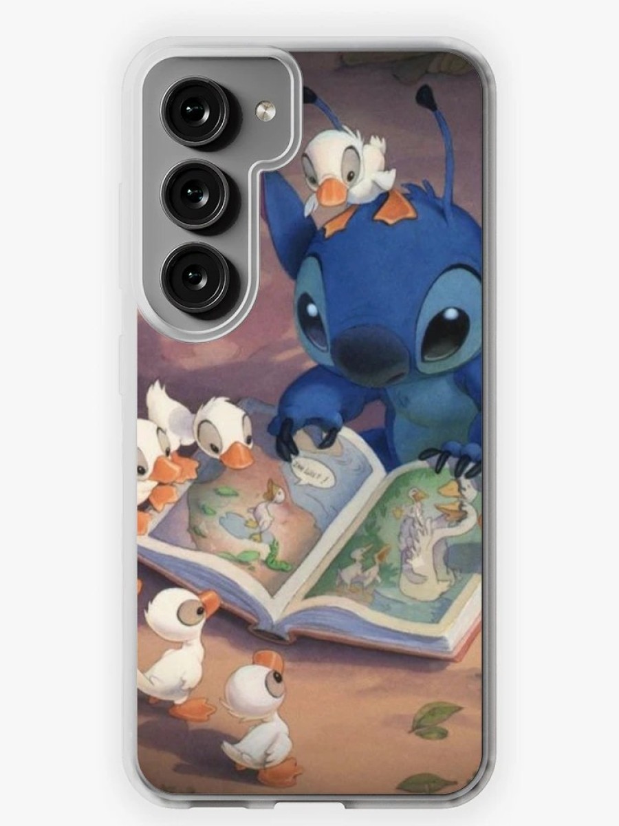 Redbubble Cute Stitch Reading Samsung Galaxy Phone Case Clearance