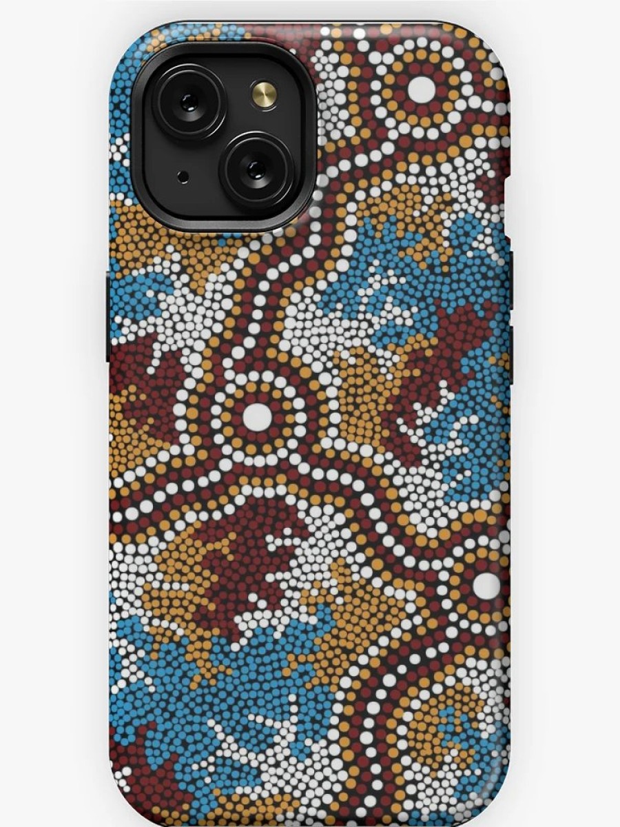 Redbubble Aboriginal Art Authentic - Wetland Dreaming Iphone Case New