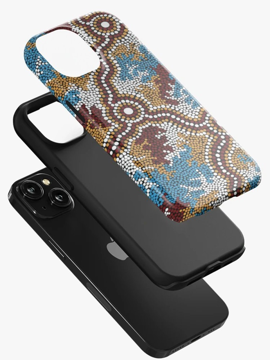 Redbubble Aboriginal Art Authentic - Wetland Dreaming Iphone Case New