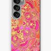 Redbubble Hot Pink And Gold Baroque Floral Pattern Samsung Galaxy Phone Case New