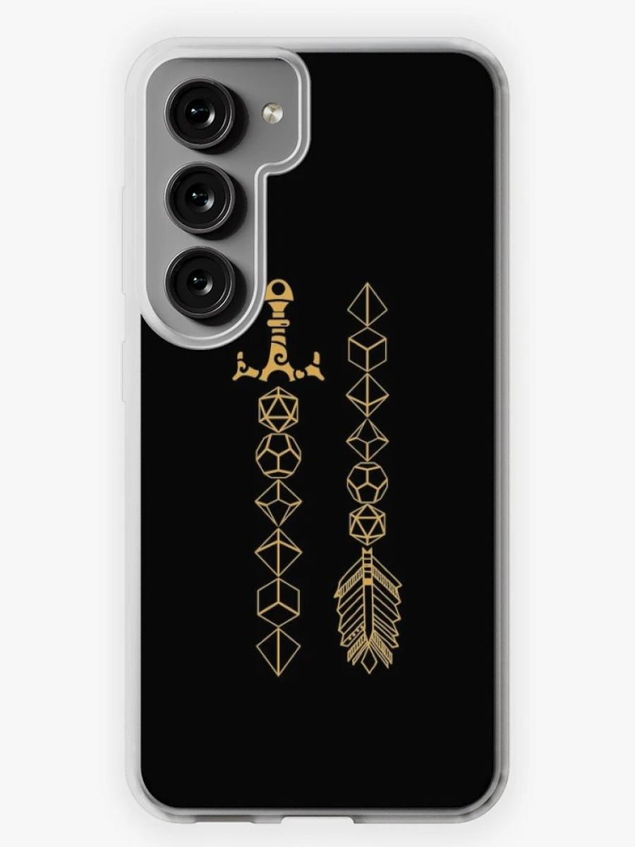 Redbubble Polyhedral Dice Set Sword And Arrow Tabletop Rpg Gaming Samsung Galaxy Phone Case Wholesale