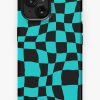 Redbubble Teal And Black Warped Checkered Pattern Iphone Case New