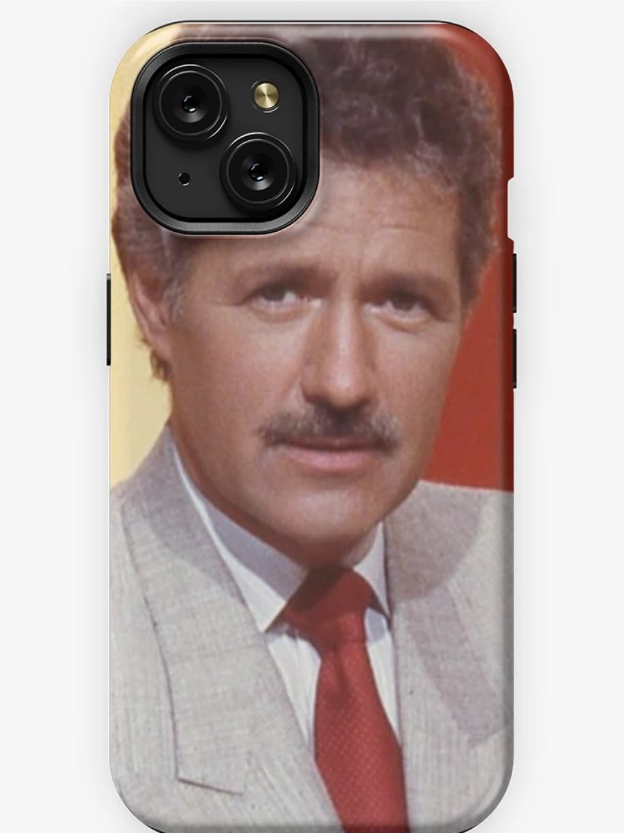 Redbubble Alex Trebek With Mustache 1988 Color Photo Iphone Case Hot