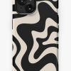 Redbubble Retro Liquid Swirl Abstract Pattern In Black And Almond Cream Iphone Case Hot