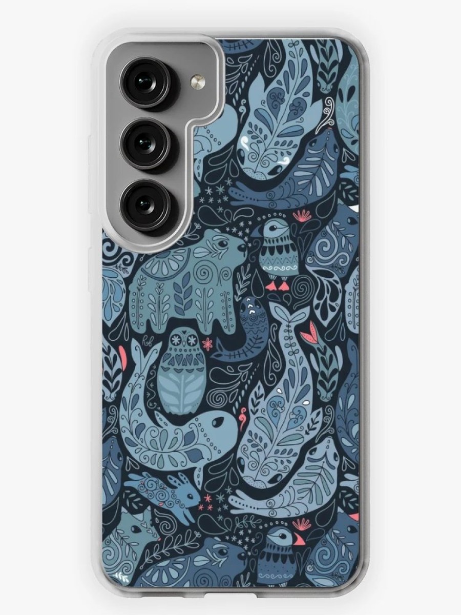 Redbubble Arctic Animals. Narwhal, Polar Bear, Whale, Puffin, Owl, Fox, Bunny, Seal. Samsung Galaxy Phone Case Hot