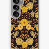 Redbubble Yellow, Orange & Navy Blue Dark Floral Pattern Samsung Galaxy Phone Case Best