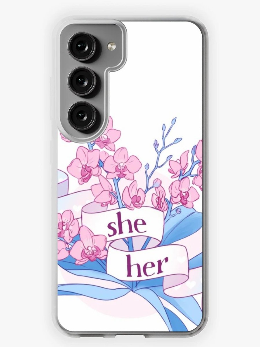 Redbubble Floral She/Her Pronouns Samsung Galaxy Phone Case Clearance