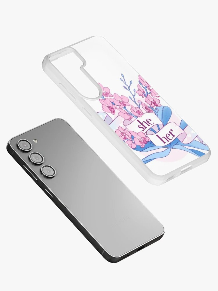 Redbubble Floral She/Her Pronouns Samsung Galaxy Phone Case Clearance