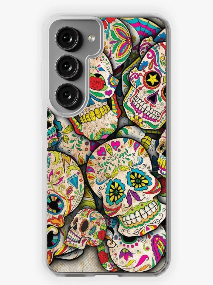 Redbubble Sugar Skull Collage Samsung Galaxy Phone Case Wholesale