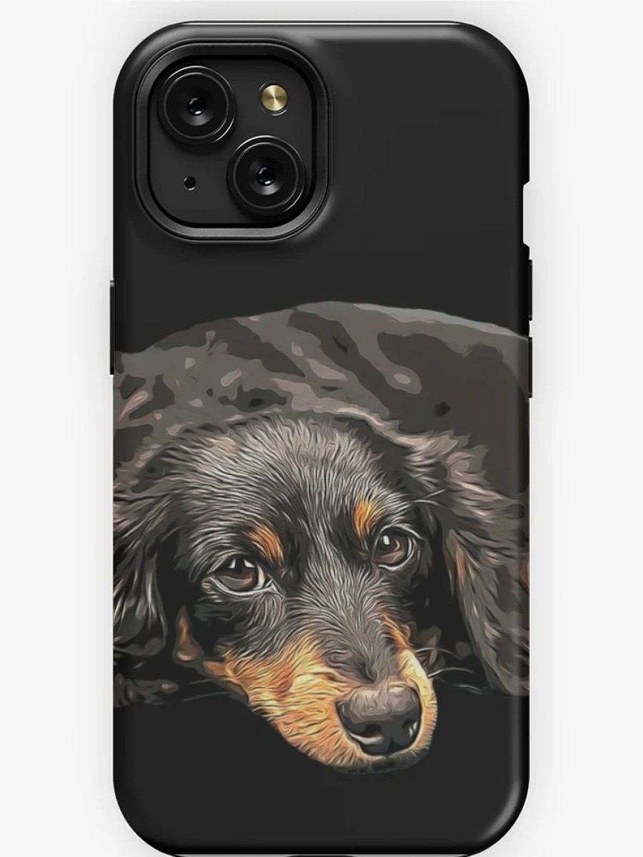 Redbubble Mini Dachshund Long Haired Black And Tan Miniature Iphone Case Best