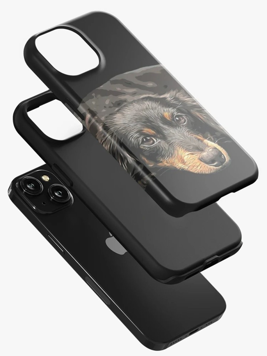 Redbubble Mini Dachshund Long Haired Black And Tan Miniature Iphone Case Best