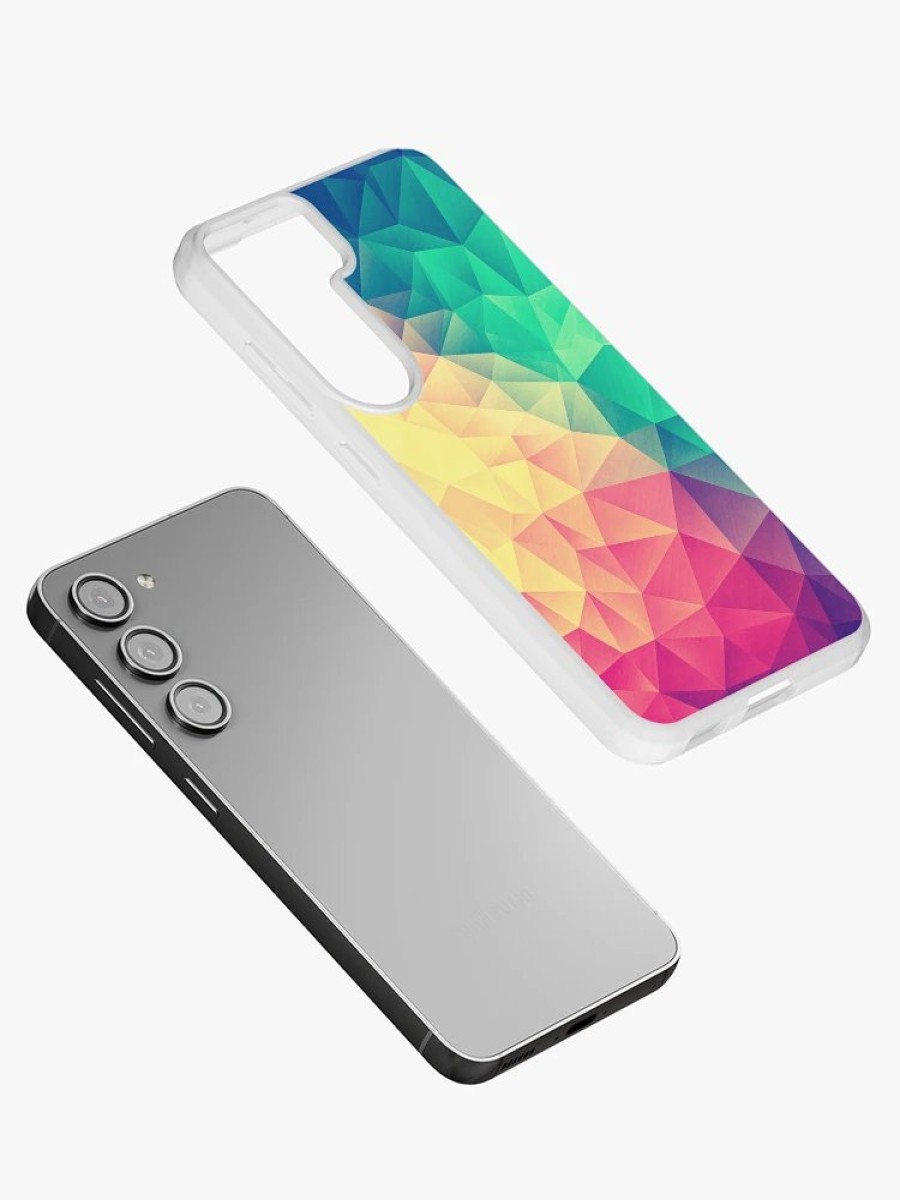 Redbubble Abstract Polygon Multi Color Cubism Low Poly Triangle Pride / Lgbt Design Samsung Galaxy Phone Case New