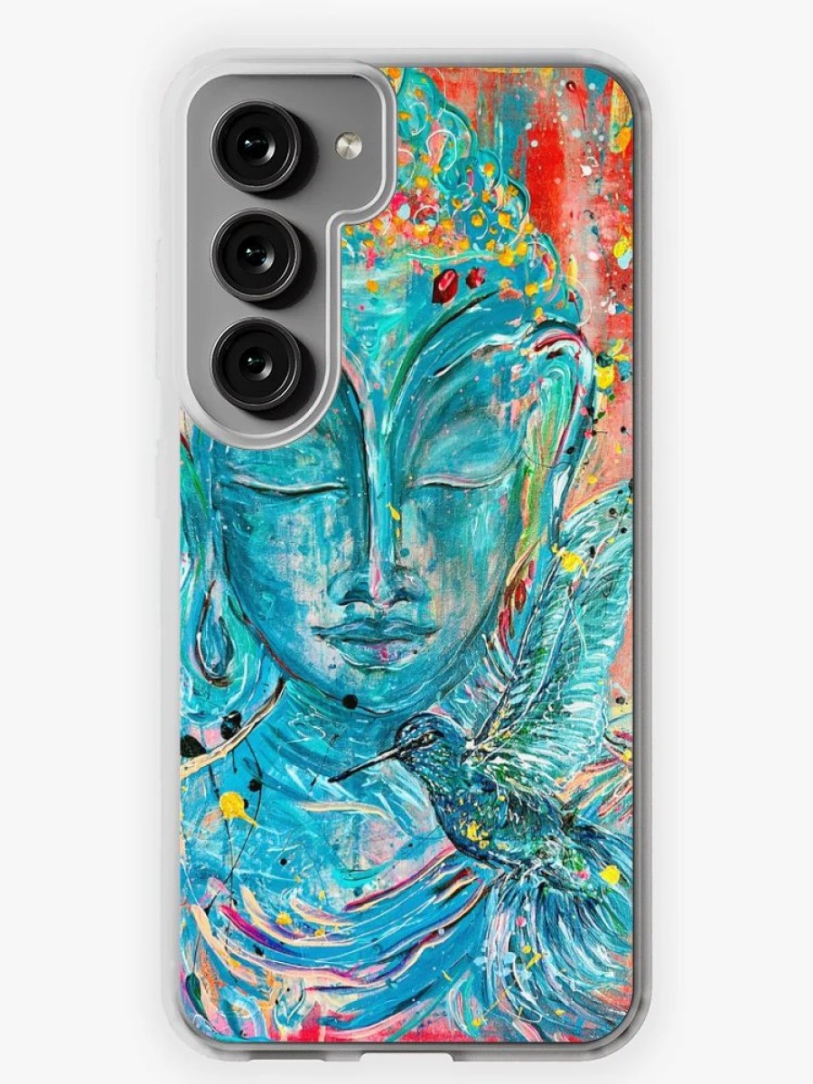 Redbubble Blue Buddha Charm Painting Samsung Galaxy Phone Case Clearance