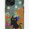 Redbubble Black Cat In Flowers Garden Gustav Klimt Iphone Case Clearance