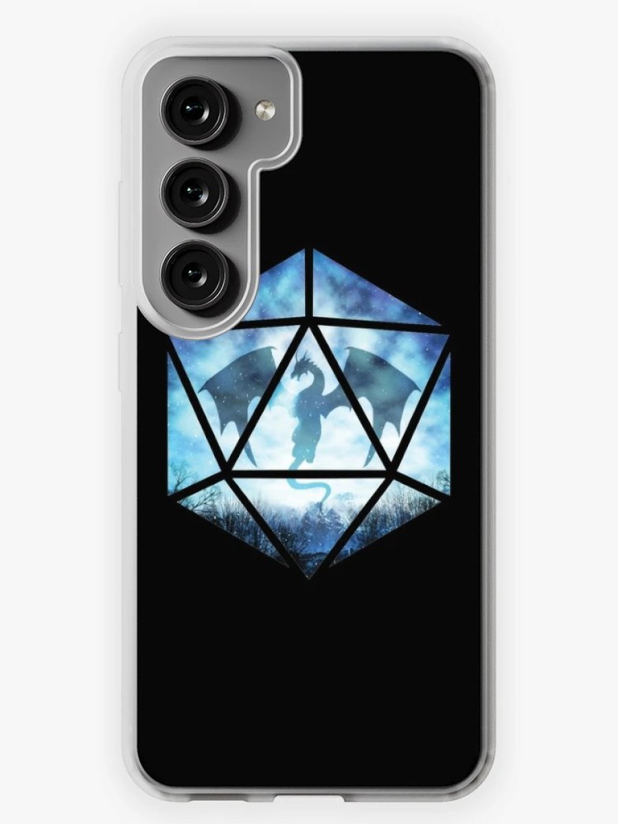 Redbubble Blue Sky Ice Dragon D20 Samsung Galaxy Phone Case Wholesale