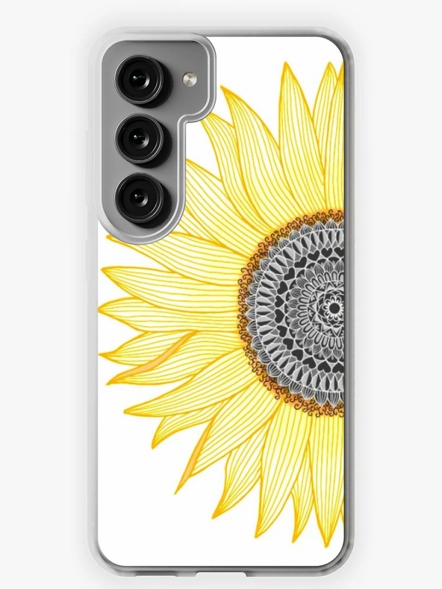 Redbubble Golden Mandala Sunflower Samsung Galaxy Phone Case Wholesale