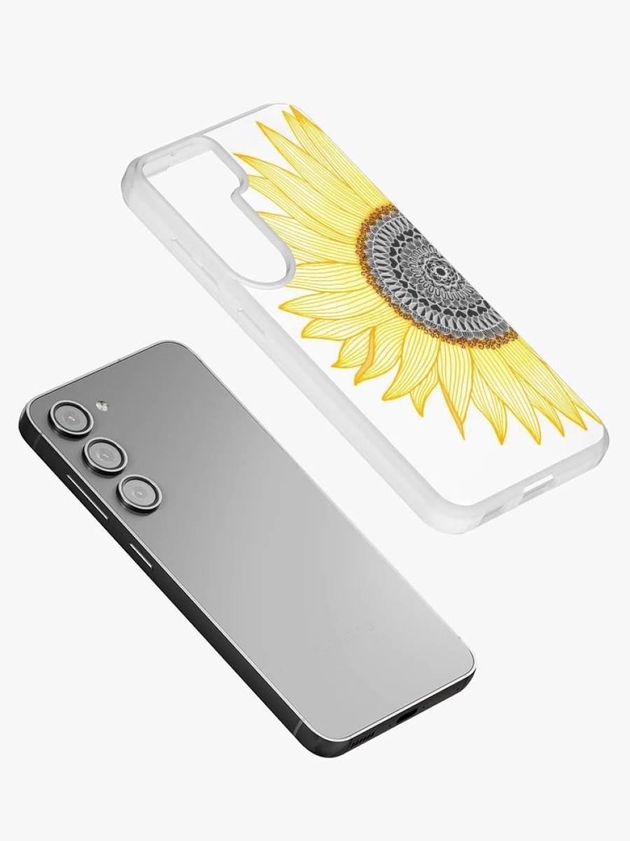 Redbubble Golden Mandala Sunflower Samsung Galaxy Phone Case Wholesale