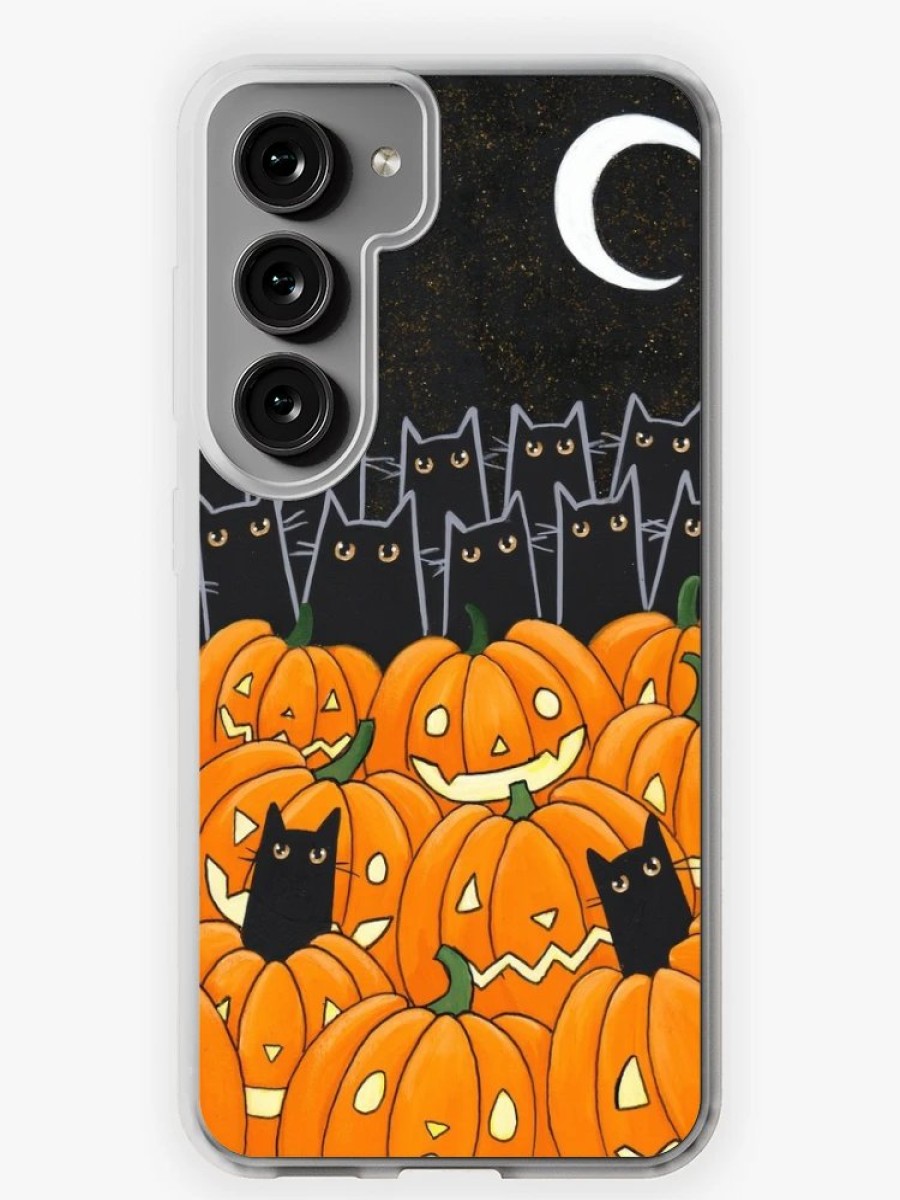 Redbubble Black Cats And Jack-O-Lanterns Samsung Galaxy Phone Case Wholesale