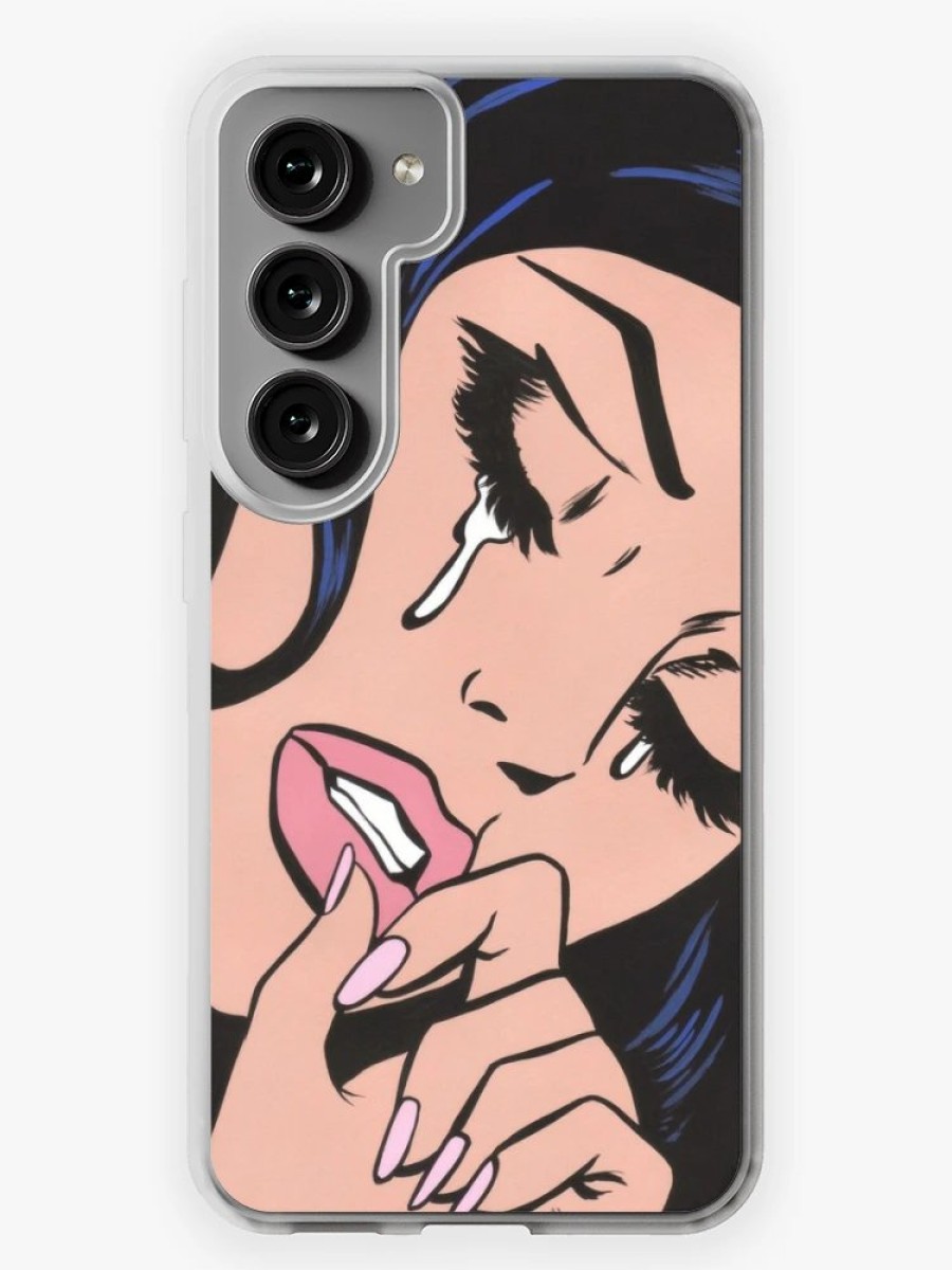 Redbubble Black Hair Crying Comic Girl Samsung Galaxy Phone Case Best