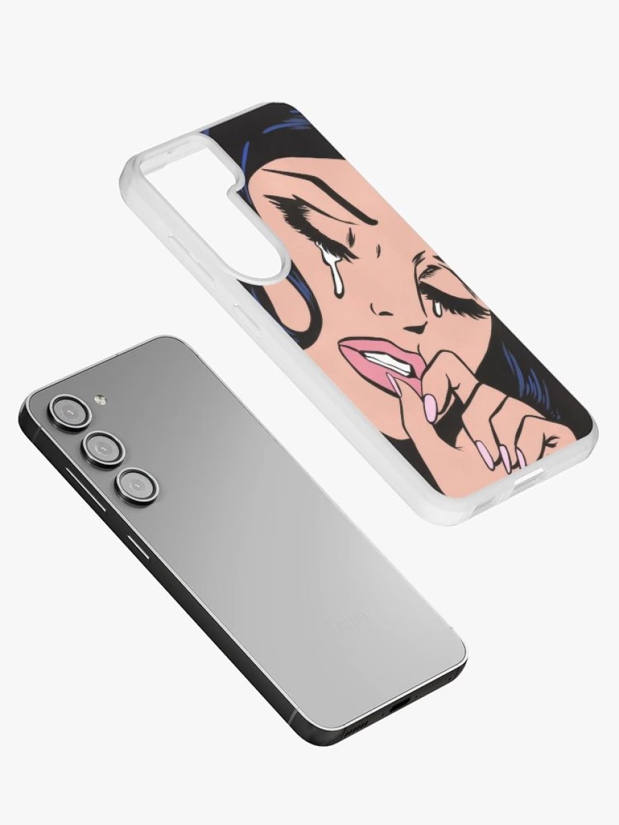 Redbubble Black Hair Crying Comic Girl Samsung Galaxy Phone Case Best