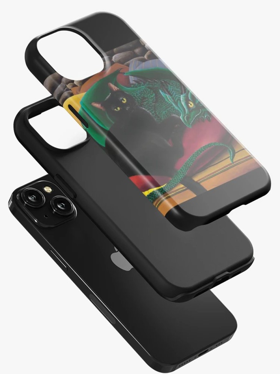 Redbubble Black Cat And Dragon Iphone Case New